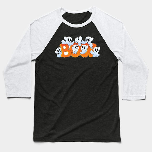 Ghost Boo Halloween Tee Shirt Baseball T-Shirt by Bunnuku